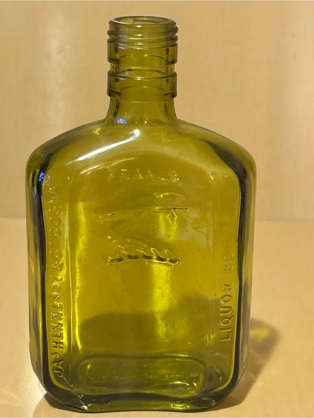 Vintage Olive Green Hennessy & Co Cognac Bottle